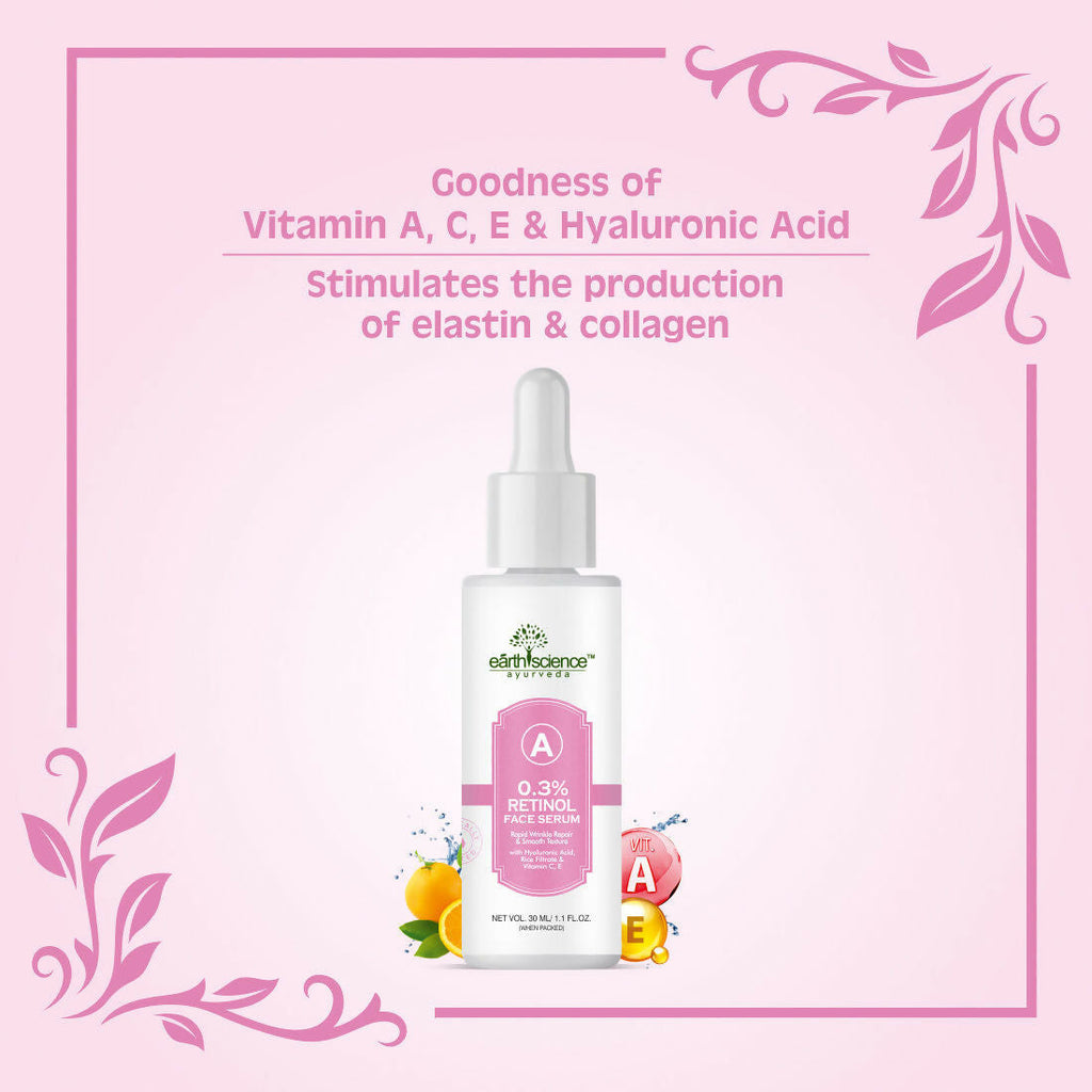 Earth Science Ayurveda 0.3% Retinol + Hyaluronic Acid Night Face Serum | Grocsy