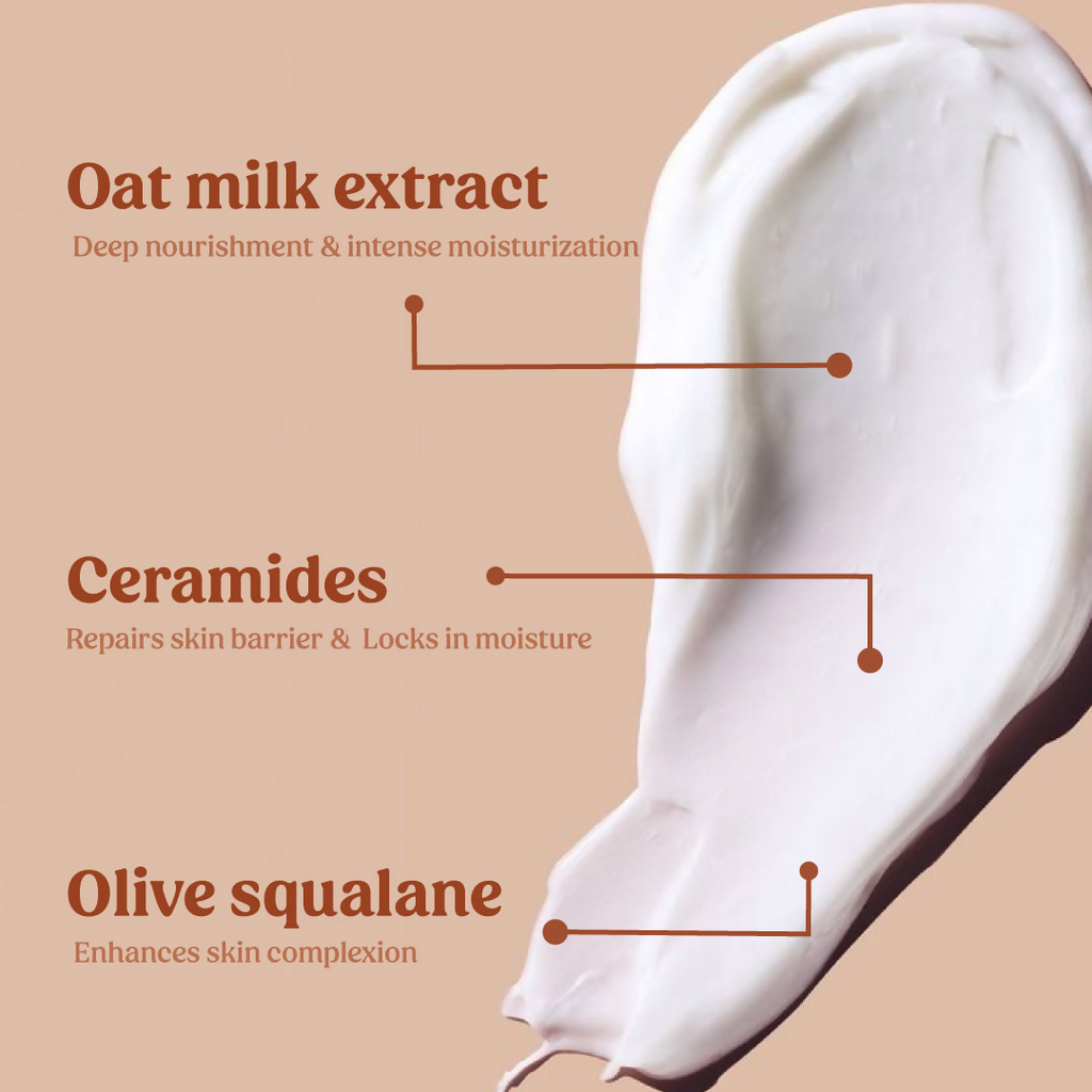 Vilvah Store Milk Body Lotion With Oat Milk, Ceramides & Olive Squalane | Grocsy