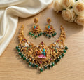 Jewel City Antique Gold South Indian Temple Jewelry Set For Festive Wear | Grocsy