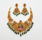 Jewel City Antique Gold South Indian Temple Jewelry Set For Festive Wear | Grocsy