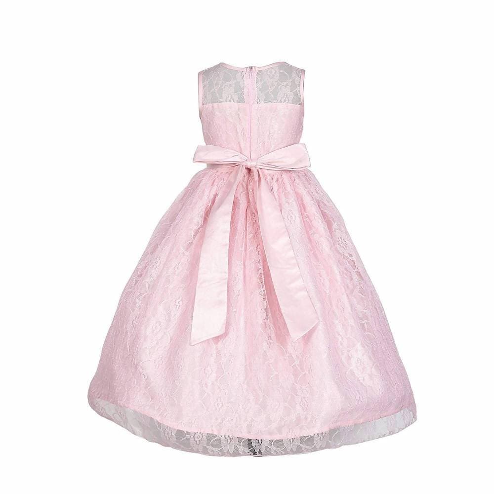 Asmaani Baby Girl's Pink Colour Satin A-Line Maxi Full Length Dress (AS-DRESS-22165) | Grocsy