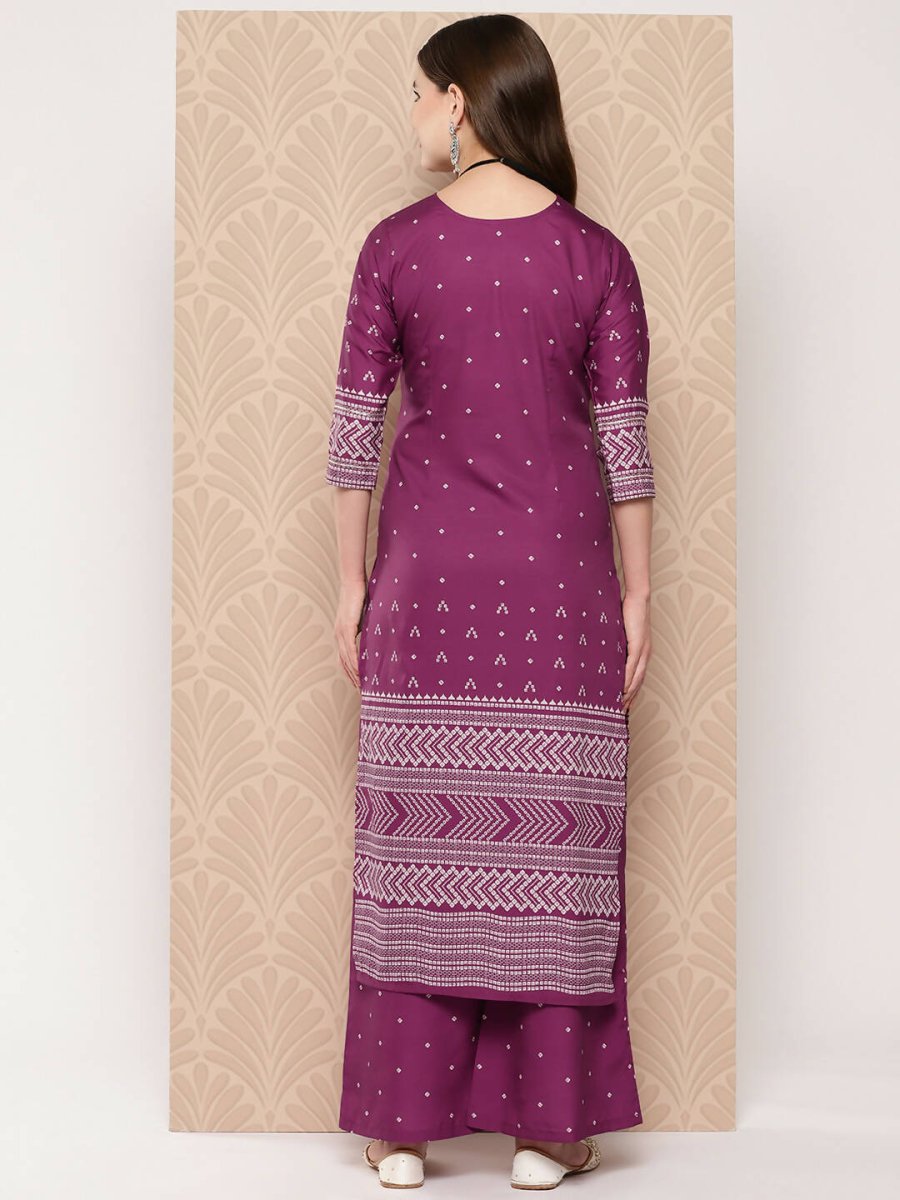 Ahalyaa Women's Traditional wear Kurta Set - Purple | Grocsy