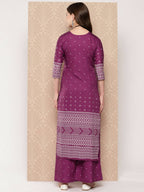 Ahalyaa Women's Traditional wear Kurta Set - Purple | Grocsy