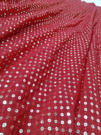 Jyoti Fashion Gorgeous Gajri Red 5MM Ton To Ton Red Thread Embroidery Faux Georgette Lehenga Choli with Dupatta | Grocsy