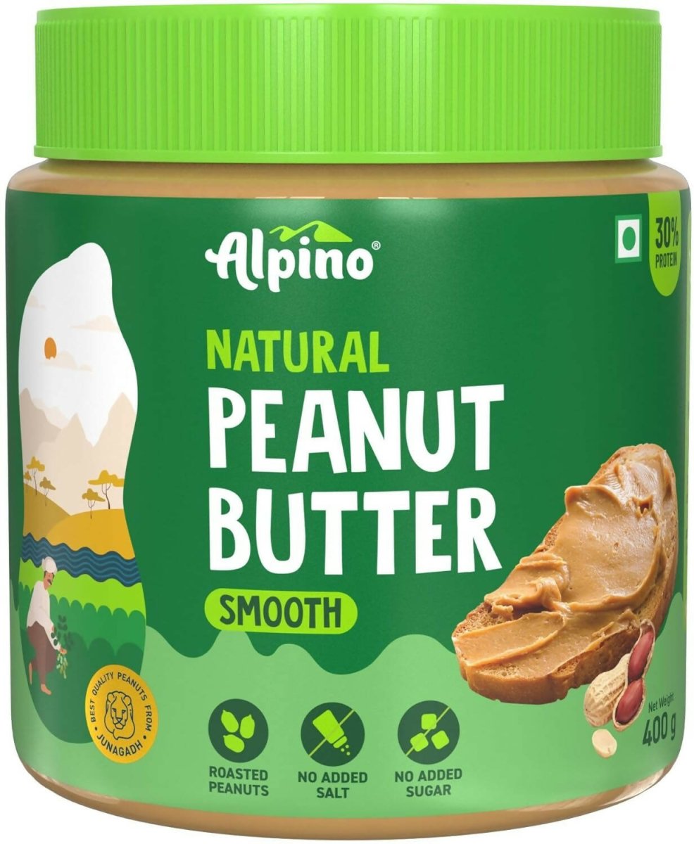 Alpino Natural Peanut Butter Smooth Unsweetened | Grocsy