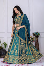 Lehenga Mart Blue Georgette Desigenr Wedding Lehnega Choli | Grocsy