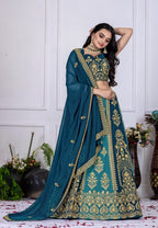 Lehenga Mart Blue Georgette Desigenr Wedding Lehnega Choli | Grocsy