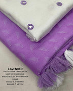 Lavender Poly Georgette Woven Design Saree with Unstitched Blouse - A2M | Grocsy