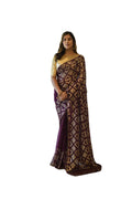 Vamika Purple Georgette Gota Work Saree | Grocsy