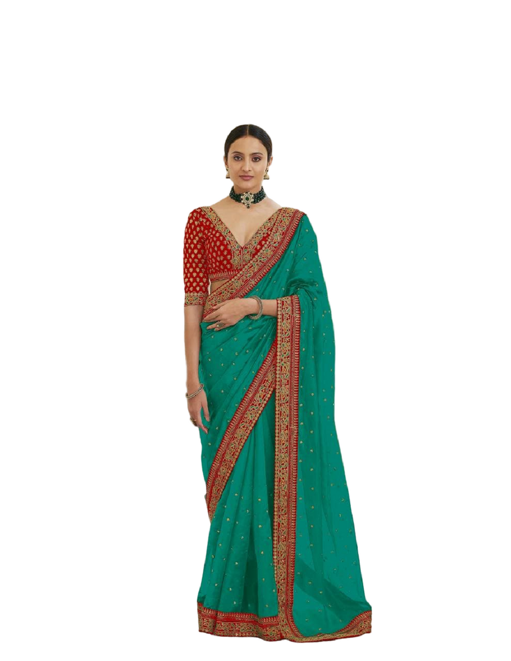 Vamika Sky Royal Vichitra Silk Sequins,Coding And Thread Multi Work And Havy Work Border Saree | Grocsy