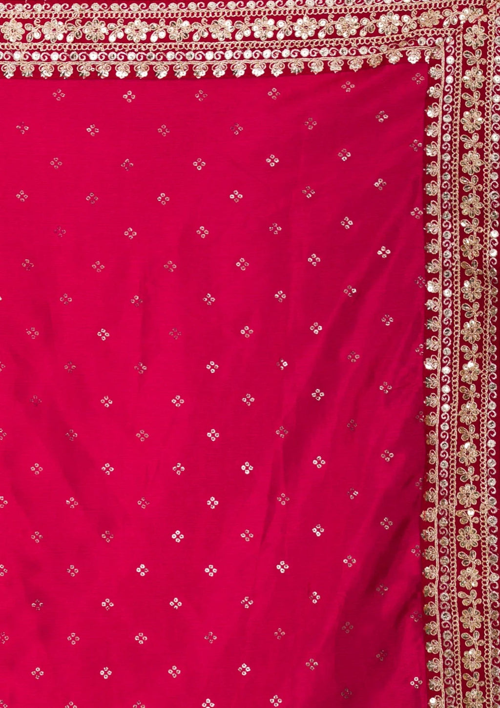 Vamika Pink Chinon Zari Embroidery With Sequins Saree | Grocsy