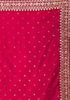 Vamika Pink Chinon Zari Embroidery With Sequins Saree | Grocsy