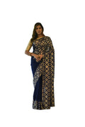 Vamika Blue Georgette Gota Work Saree | Grocsy