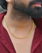 VOJ Gold-Polished Designer Circular Chain For Men | Grocsy