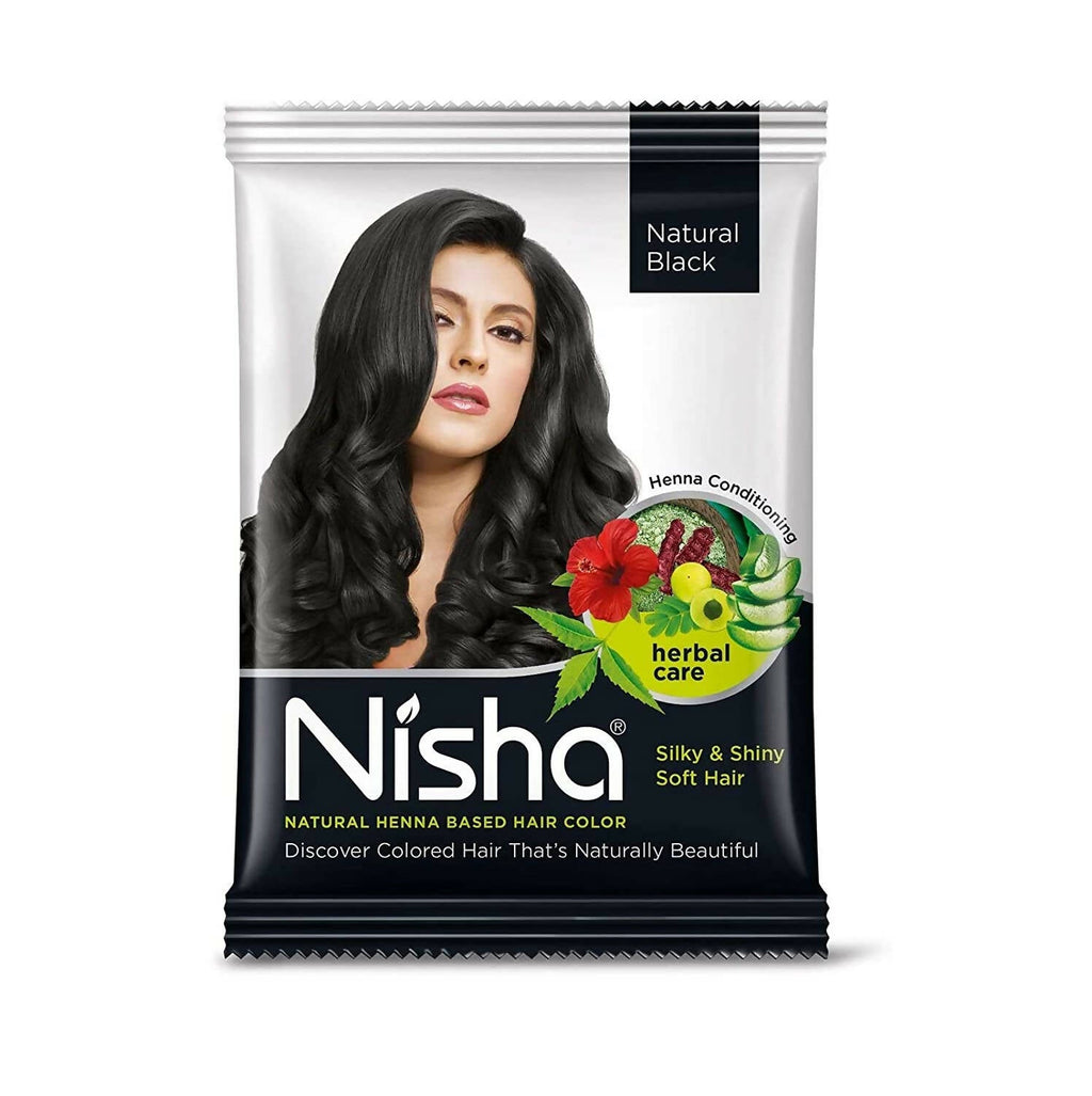 Nisha Henna Based Hair Color Natural Black | Grocsy