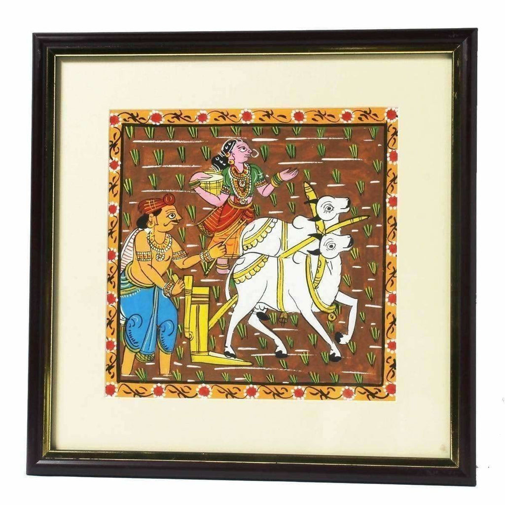 Cheriyal Painting of Former Working on Field | Grocsy