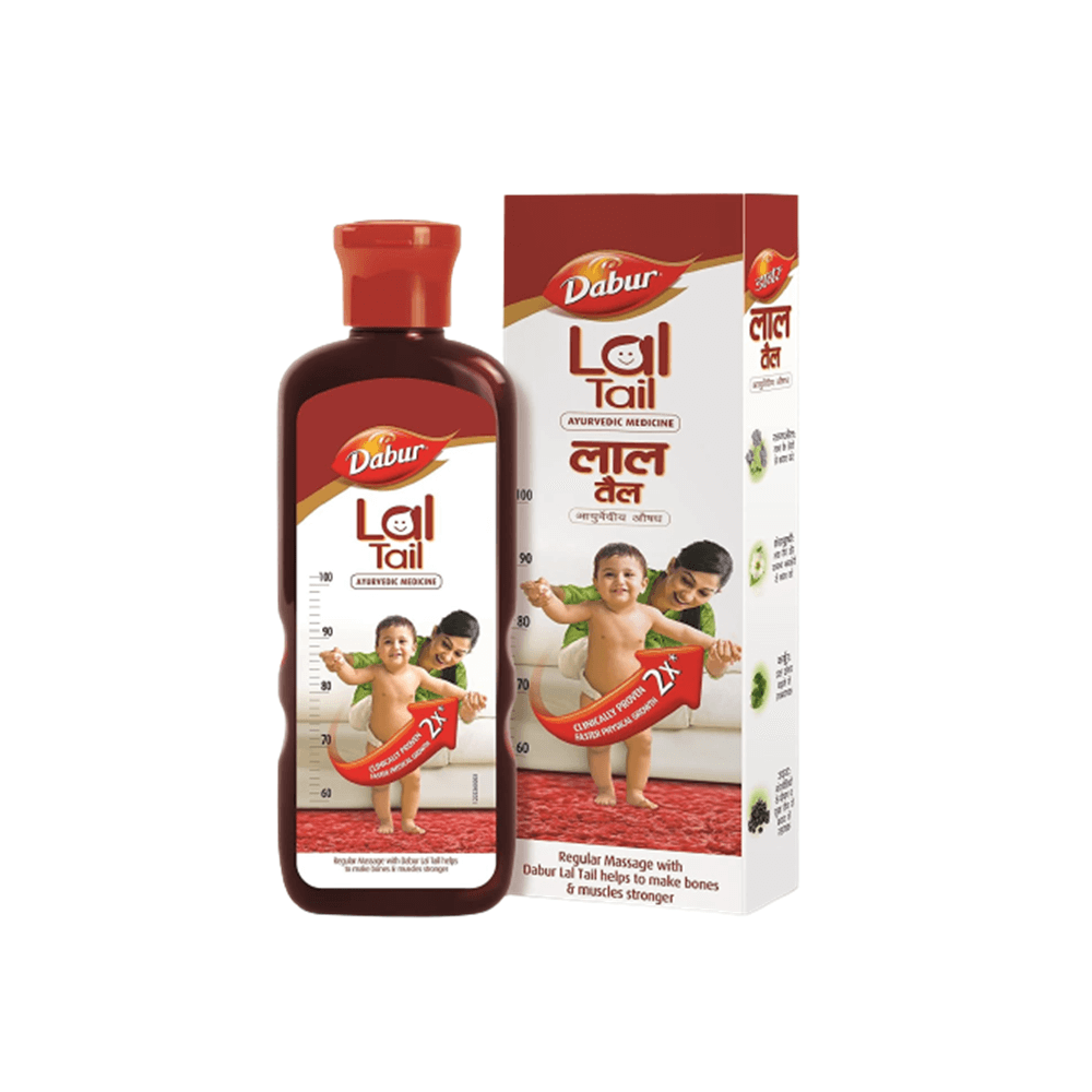 Dabur Lal Tail - Ayurvedic Baby Massage Oil For Baby's Bone, Muscle & Skin Health | Grocsy