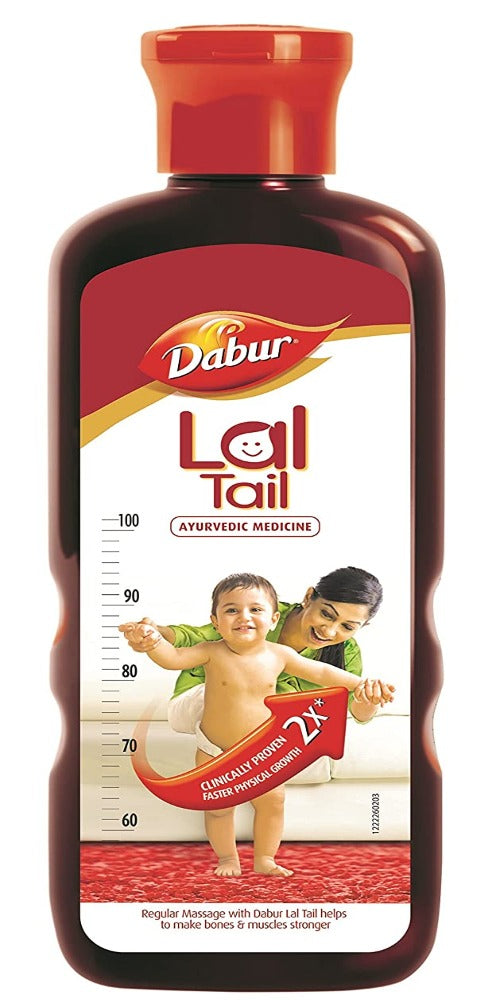 Dabur Lal Tail - Ayurvedic Baby Massage Oil For Baby's Bone, Muscle & Skin Health | Grocsy