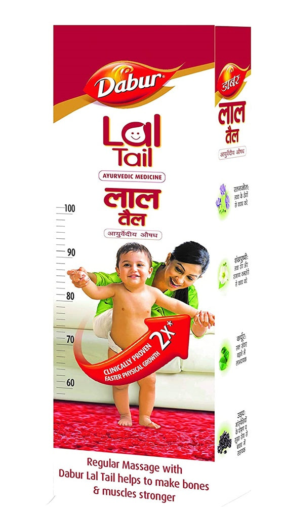 Dabur Lal Tail - Ayurvedic Baby Massage Oil For Baby's Bone, Muscle & Skin Health | Grocsy