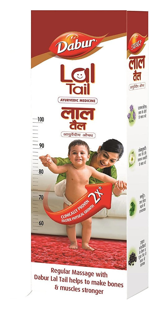 Dabur Lal Tail - Ayurvedic Baby Massage Oil For Baby's Bone, Muscle & Skin Health | Grocsy
