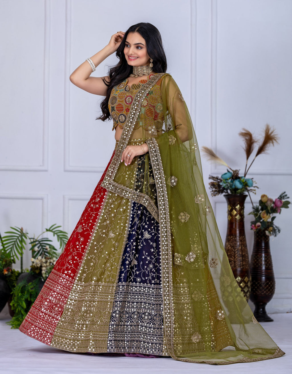 Lehenga Mart Designer Wedding Lehenga choli for Women - Multicolor | Grocsy