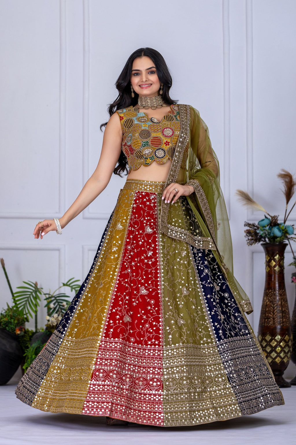 Lehenga Mart Designer Wedding Lehenga choli for Women - Multicolor | Grocsy