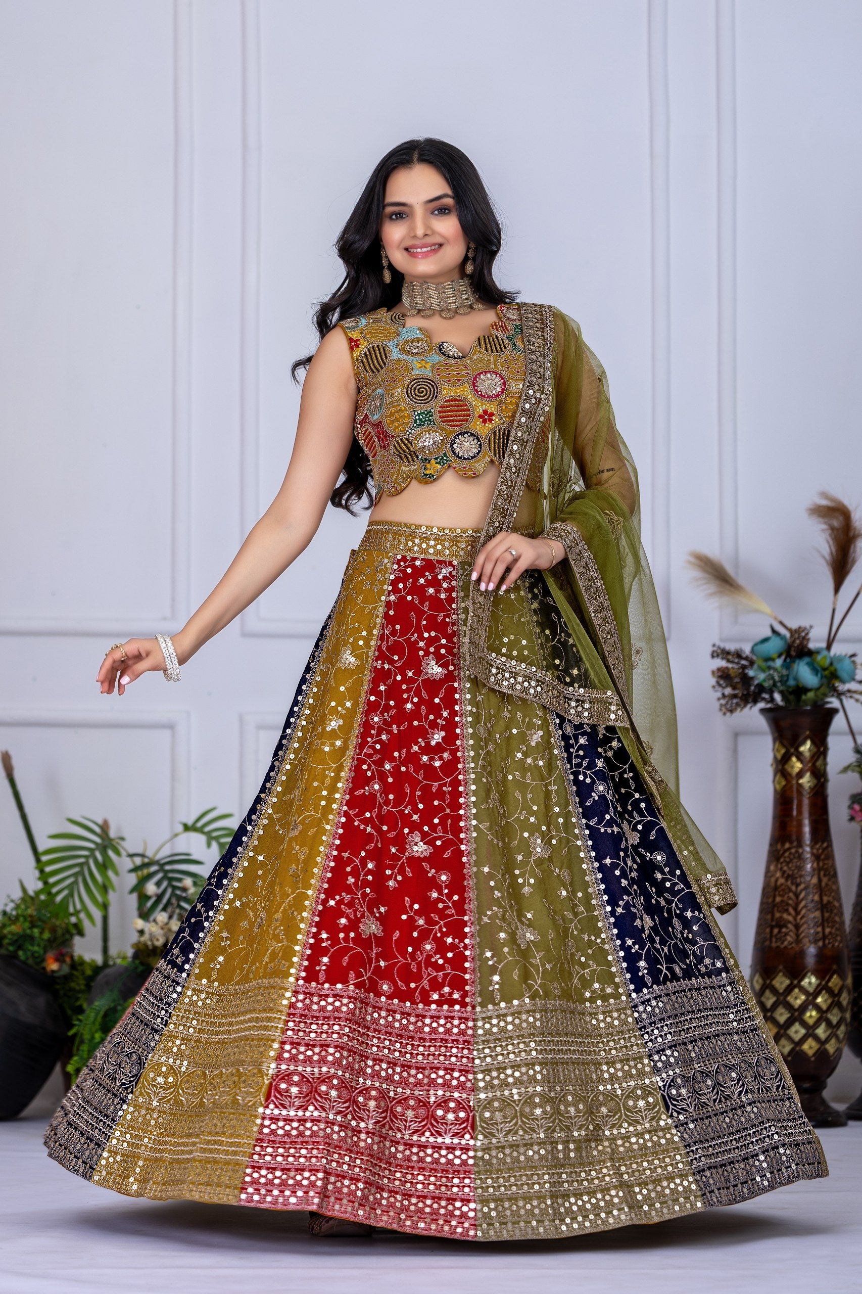 Lehenga Mart Designer Wedding Lehenga choli for Women - Multicolor | Grocsy