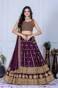Lehenga Mart Designer Wedding Lehenga choli for Women - Wine | Grocsy