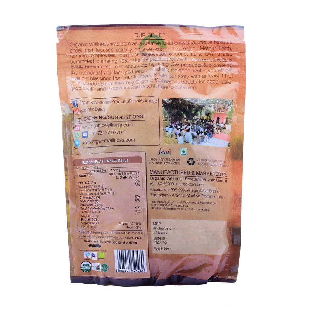 Organic Wellness Bundelkhand Wheat Dalia | Grocsy