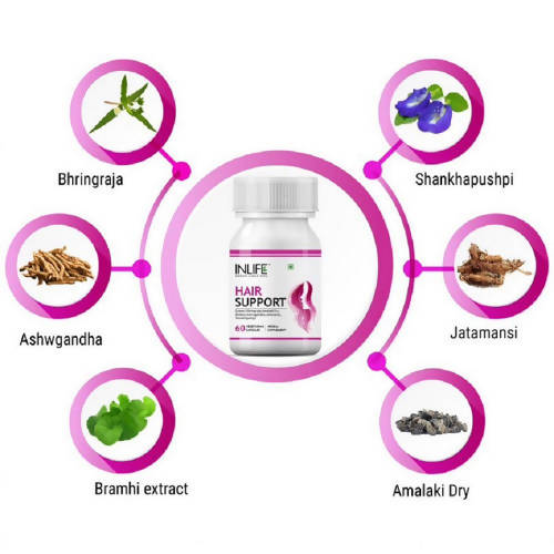 Inlife Hair Support Herbal Capsules | Grocsy