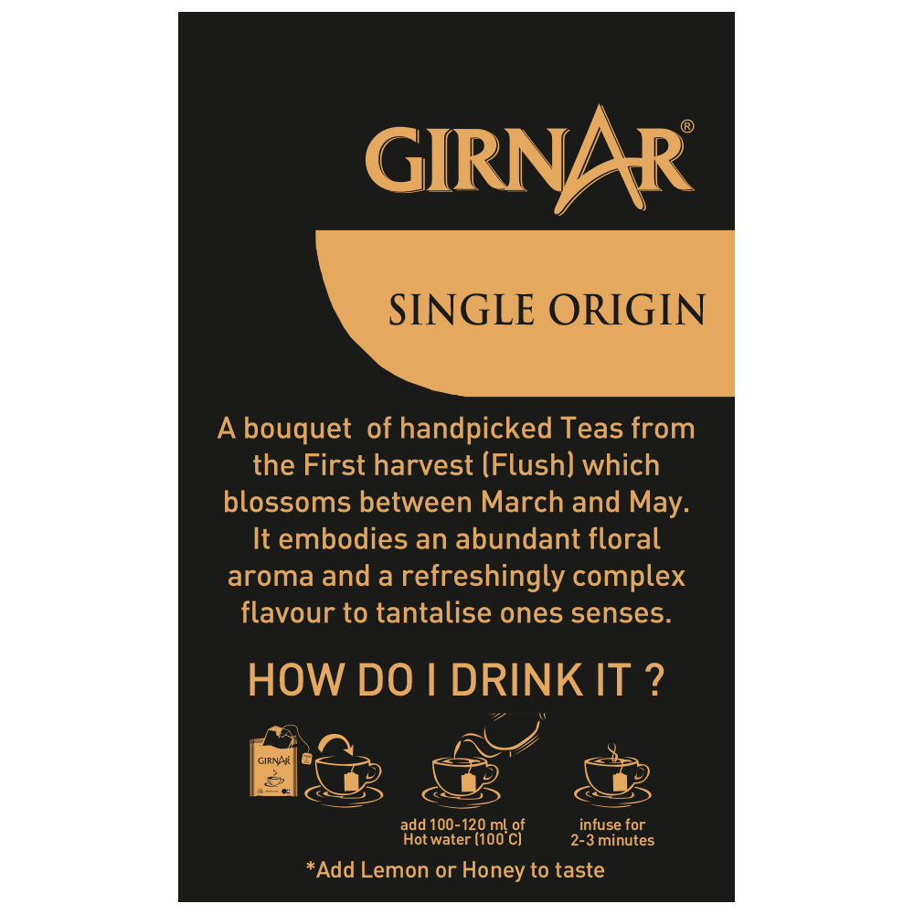 Girnar Single Origin Black Tea Bags - Darjeeling Tea | Grocsy