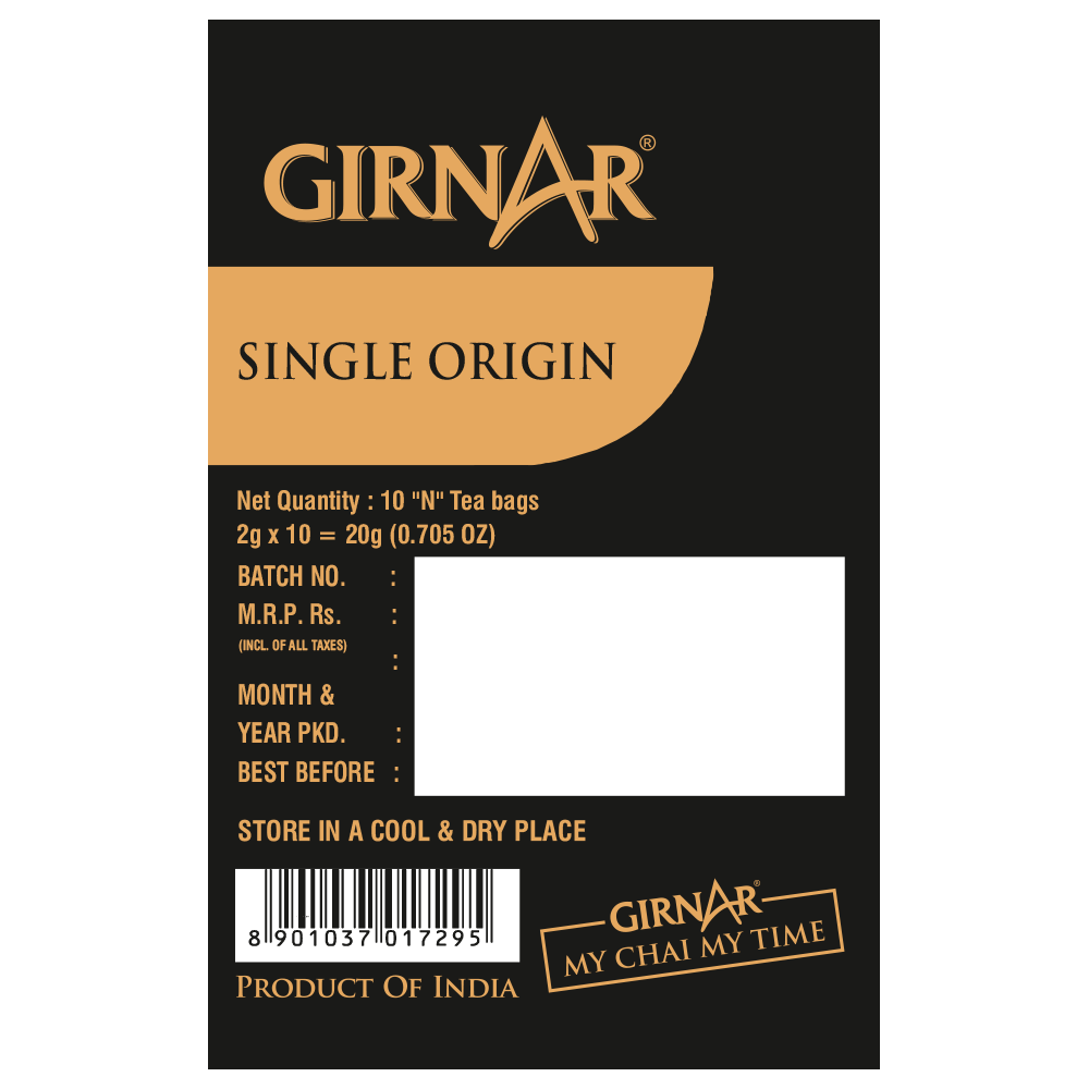 Girnar Single Origin Black Tea Bags - Darjeeling Tea | Grocsy