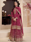 Anaita Dark Maroon Chinon Embroidered Salwar Suit | Grocsy