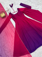 Evanik Pink Pure Soft Georgette Colorful Padding Anarkali Suit | Grocsy