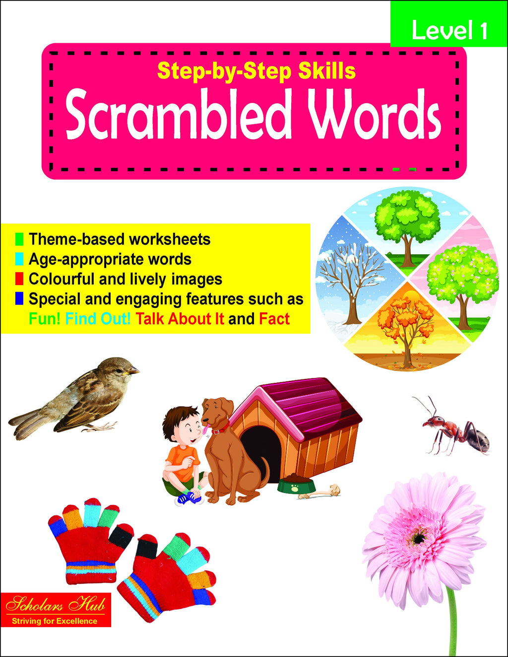 Step By Step Skills Scrambled Words-1(Tearble Colourful Worksheets) | Grocsy