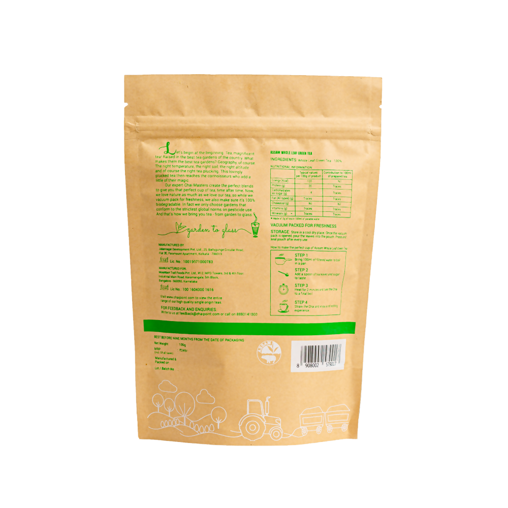 Chai Point Assam Whole Leaf Green Tea | Grocsy