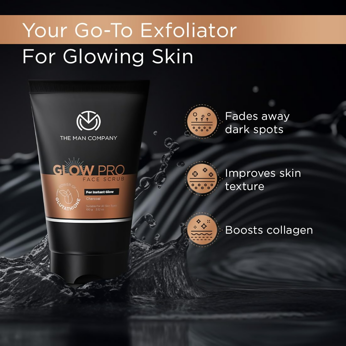The Man Company Glow Pro Face Scrub For Skin Brightening | Grocsy