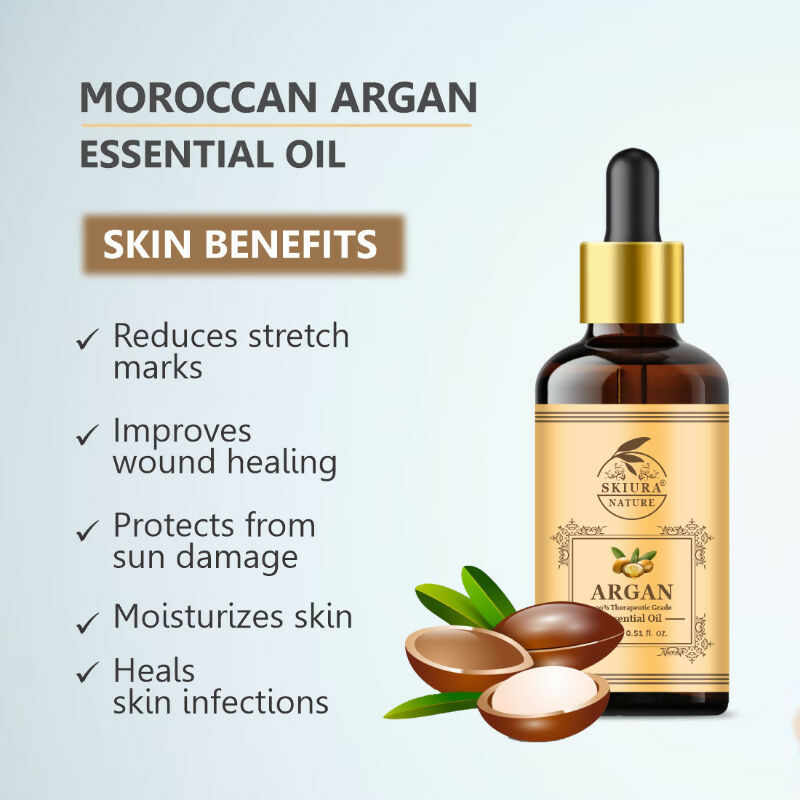 Skiura Nature Moroccan Argan Essential Oil For Anti Ageing | Grocsy