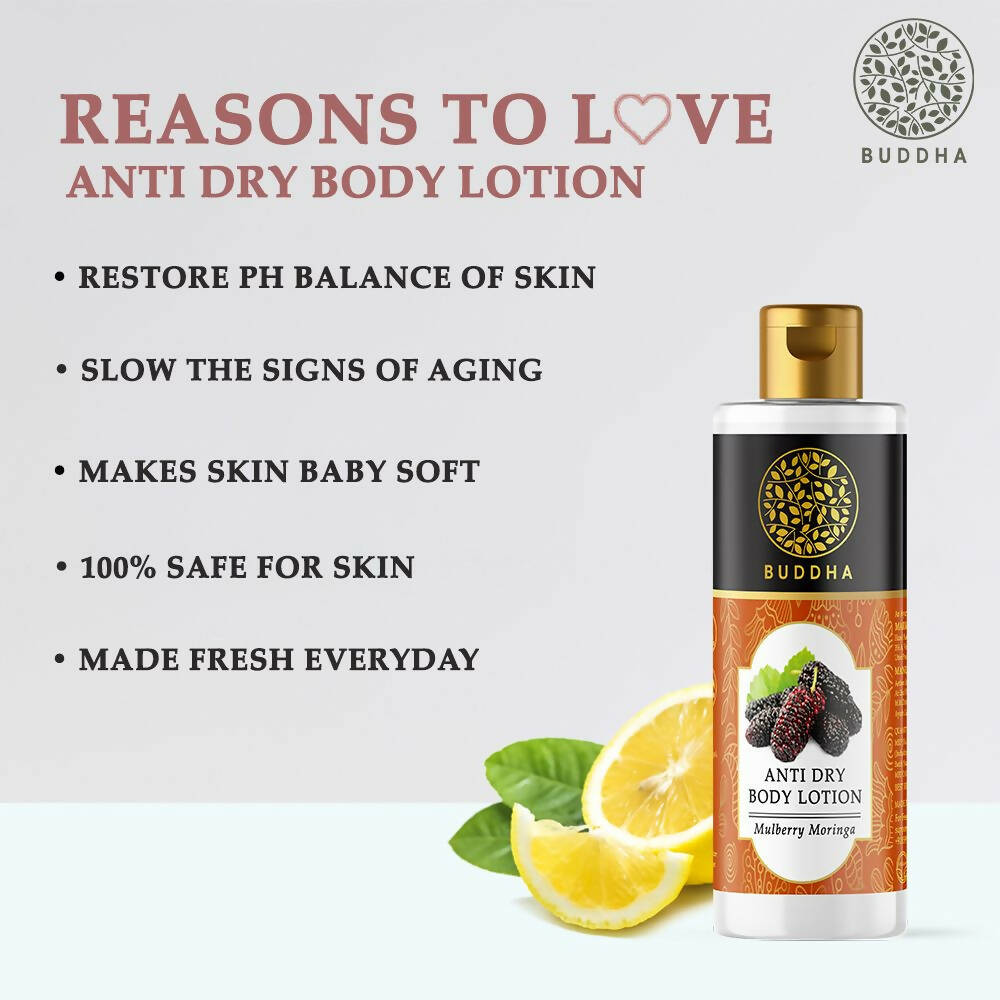 Buddha Natural Anti Dry Body Lotion - Helps Restore Moisture Nourishes & Hydrates Skin | Grocsy