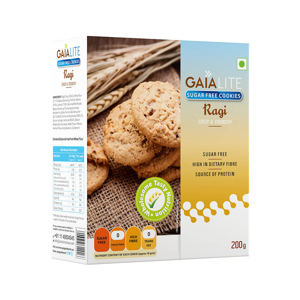Gaia Lite Sugar Free Ragi Cookies | Grocsy