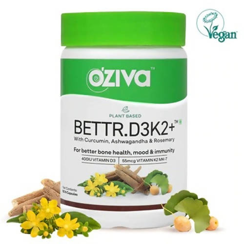 OZiva Plant Based Bettr.D3K2+ Capsules | Grocsy