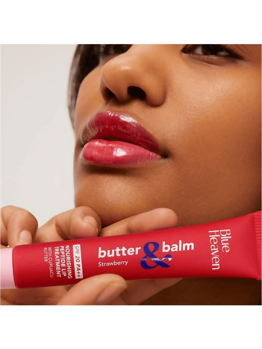 Blue Heaven Butter & Balm Peptide Infused Tinted Lip Balm with SPF20 PA++ - Cocoa | Grocsy