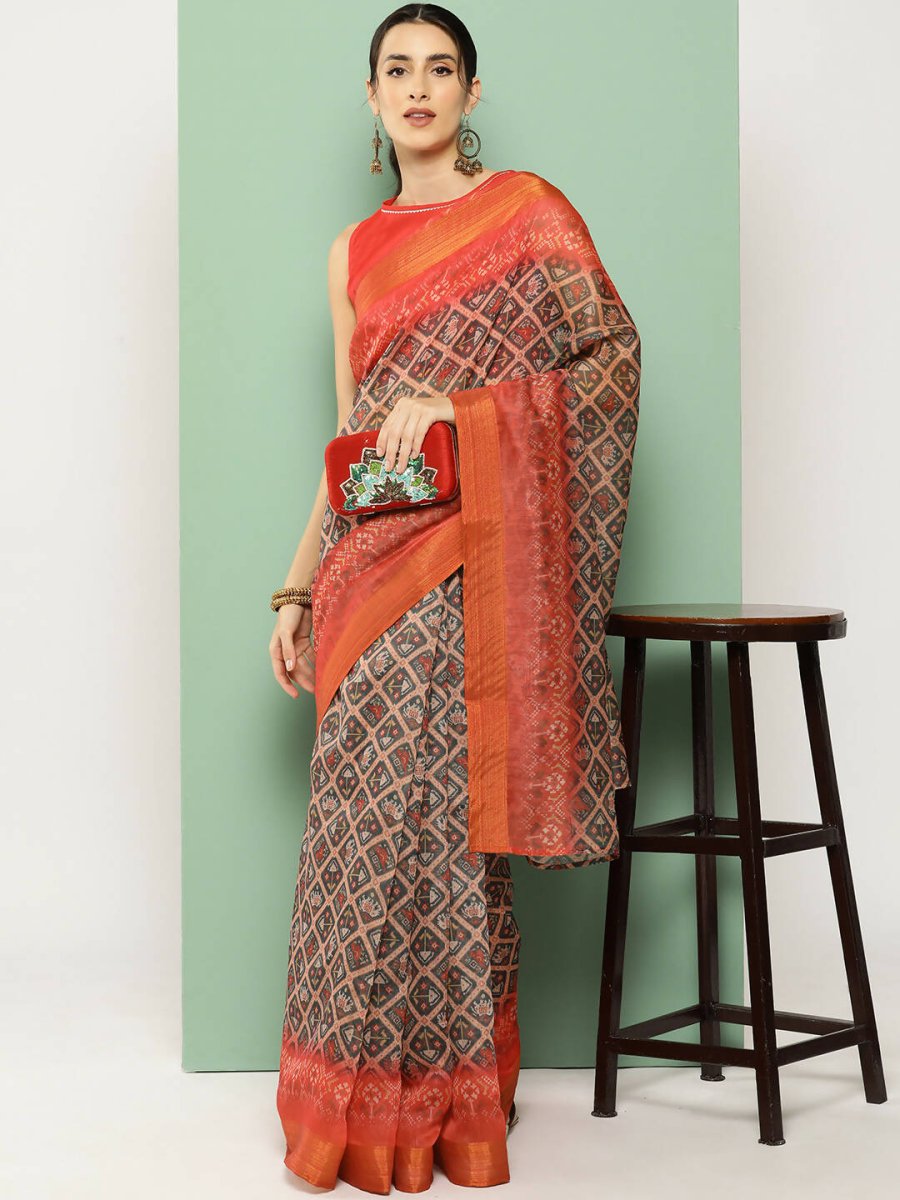 Ahalyaa Women's Traditional wear Saree - Green | Grocsy