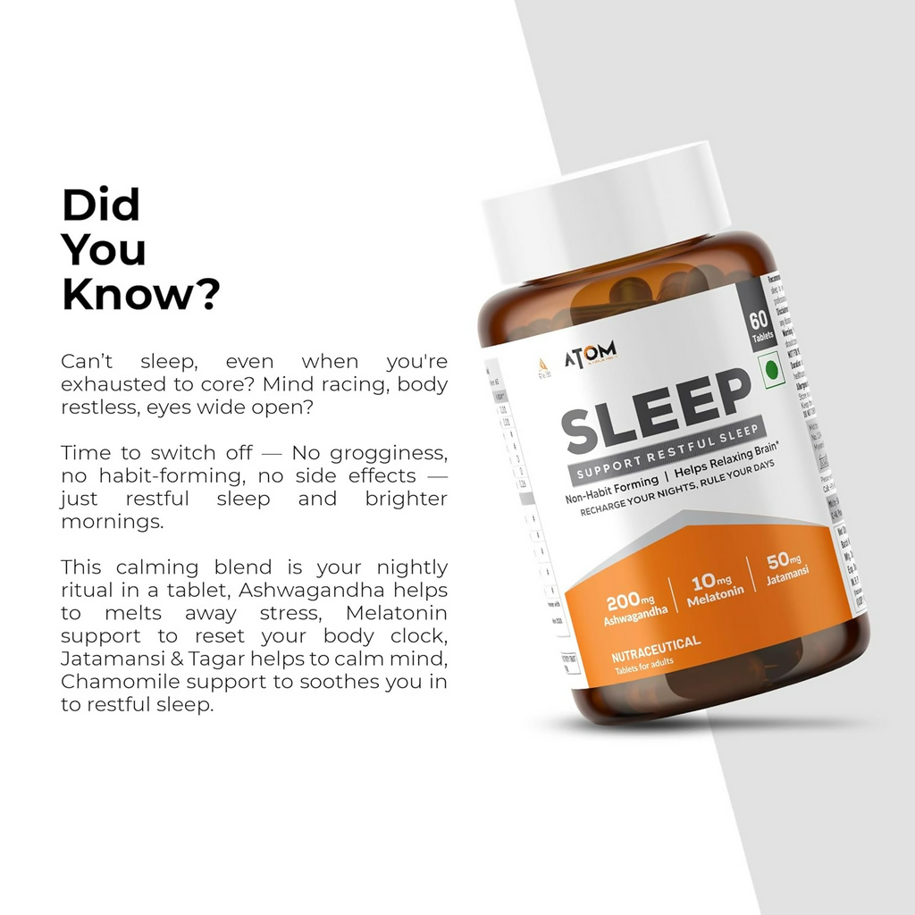 As-It-Is Atom Sleep Non-Addictive Sleep-Aid Veg Tablets | Grocsy