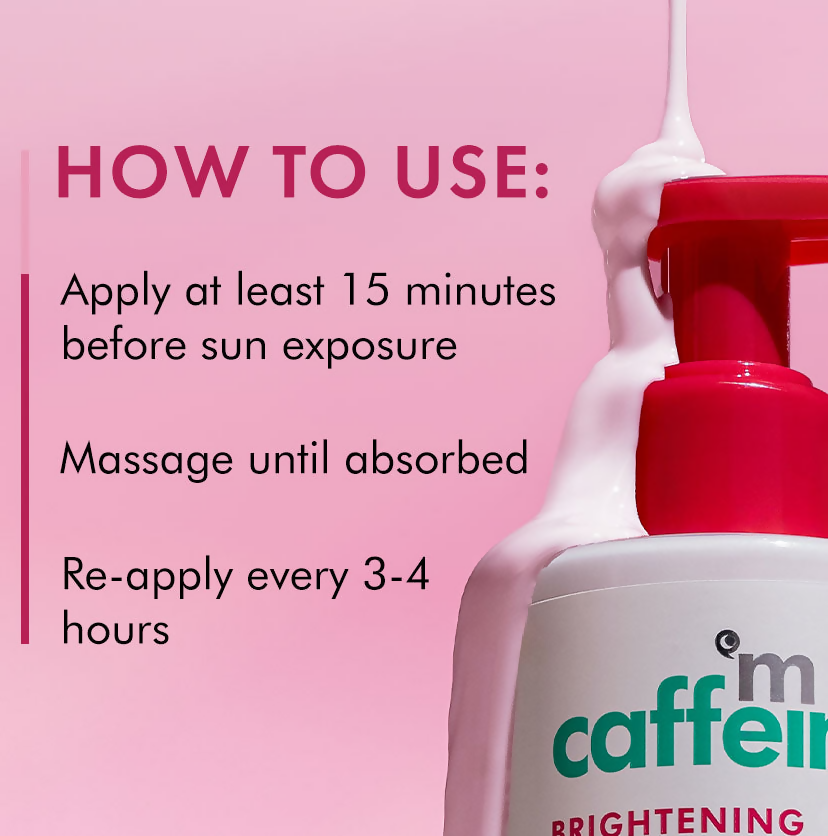 mCaffeine Brightening Raspberry Rush Serum Body Lotion SPF 50 PA+++ | Grocsy