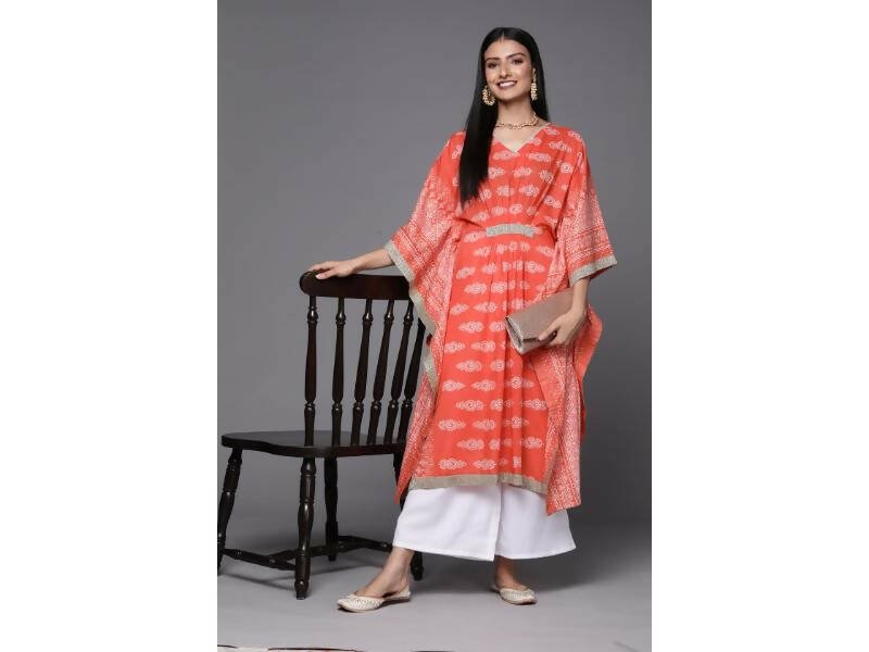 Ahalyaa Women's Traditional wear Kurta Set - Rust | Grocsy