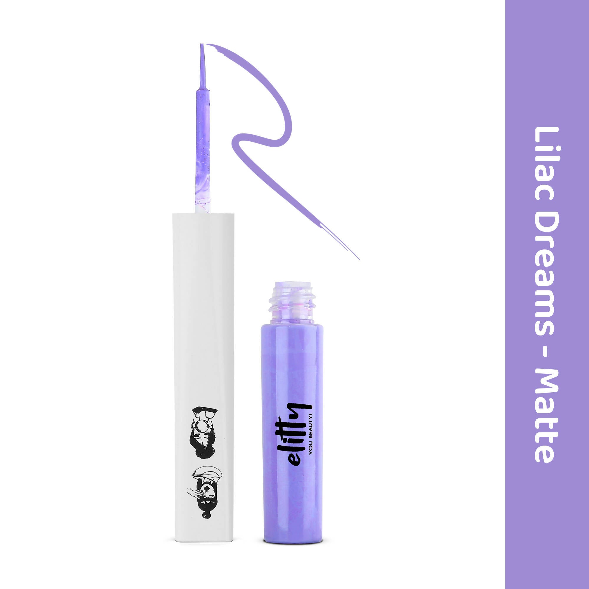 Elitty Lilac Purple Pop Color Matte Finish Liquid Eyeliner - Lilac Dreams-Purple | Grocsy