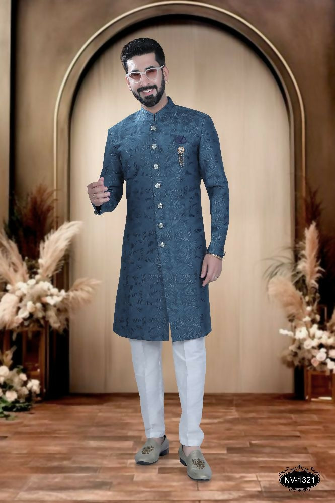 Joban Fashion Men's Blue TR Kurta with Pyjama | Grocsy