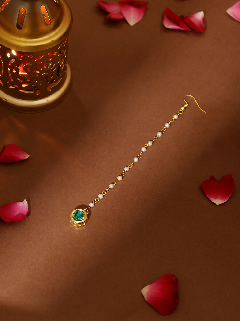 Ruby Raang Green Meenakari Kundan Maang Tikka | Grocsy