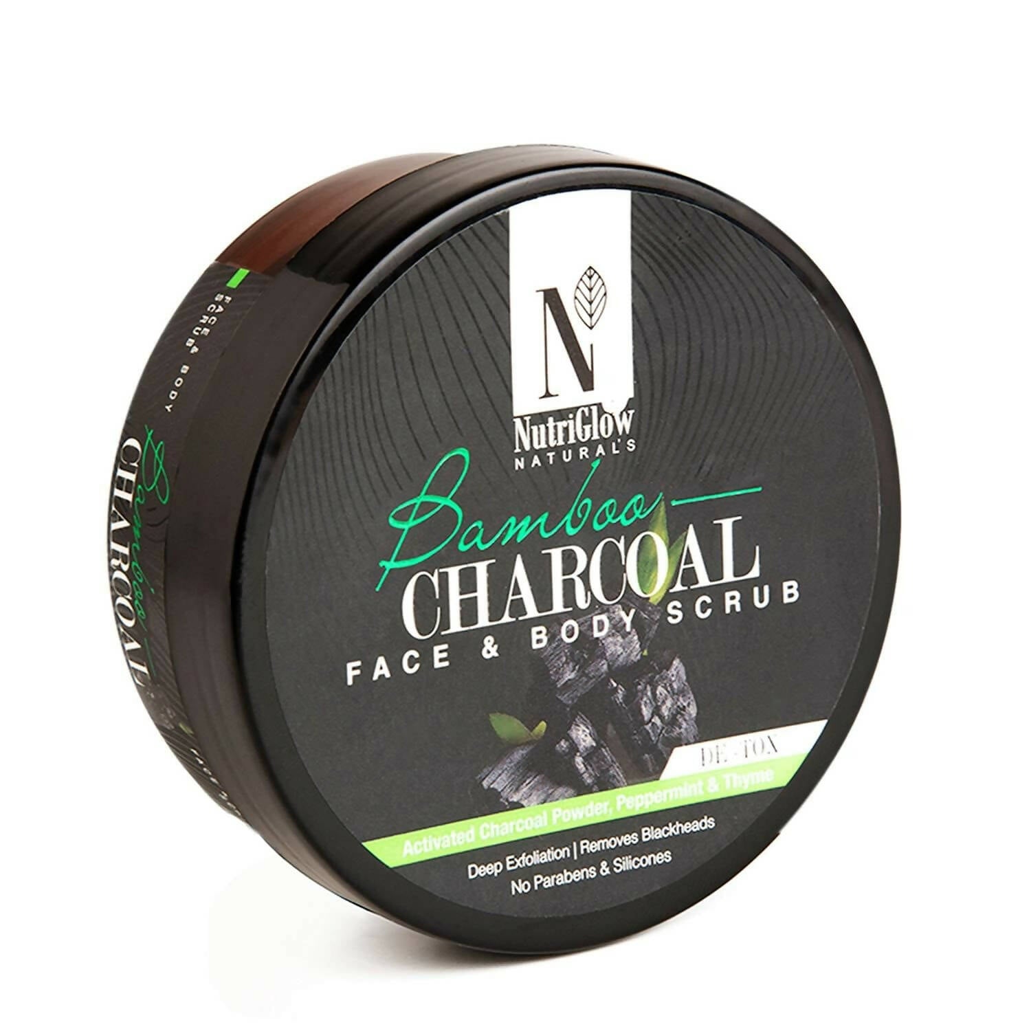 NutriGlow NATURAL'S Bamboo Charcoal Face & Body Scrub | Grocsy